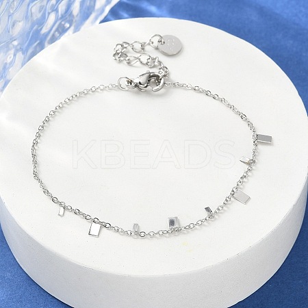 304 Stainless Steel Cable Chain Bracelets for Women BJEW-A036-21P-1