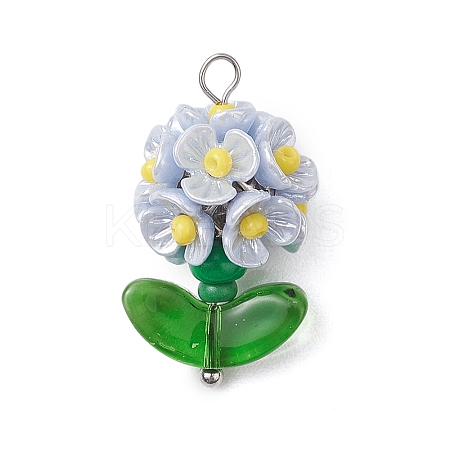 Glass Seed Beaded Flower Pendants PALLOY-MZ00521-03-1