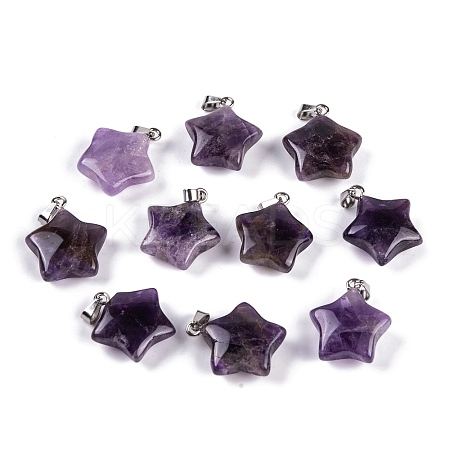Natural Amethyst Pendants G-Q172-09P-07-1