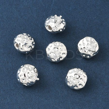 Brass Micro Pave Clear Cubic Zirconia Beads CU-CBA9FFD-10S-1