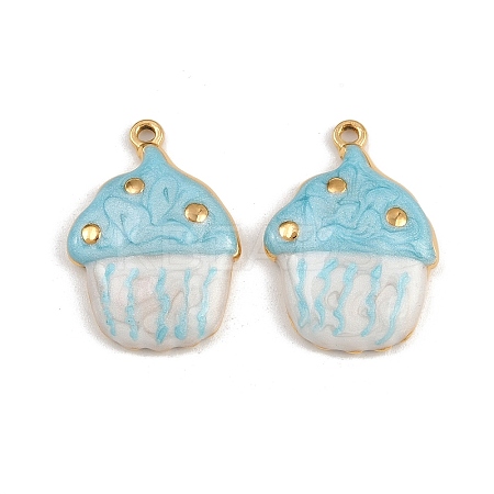 304 Stainless Steel Enamel Pendants STAS-P410-40B-02-1