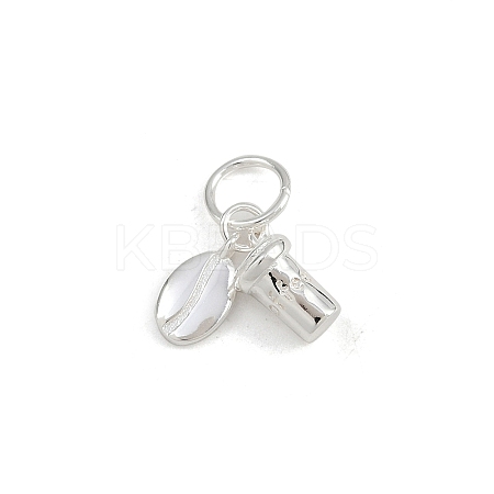 925 Sterling Silver Coffee Bean & Coffee Cup Charms STER-K183-02S-1