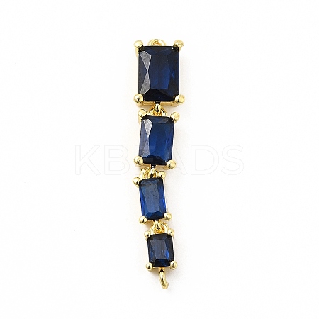Brass Pave Cubic Zirconia Connector Charms KK-G458-01G-03-1