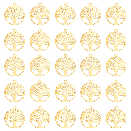 60Pcs Rack Plating 201 Stainless Steel Filigree Pendants STAS-DC0012-59-1