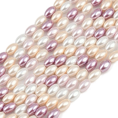 Electroplated Shell Pearl Beads Strands BSHE-H113-06C-01-1