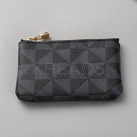 Mini Triangle Print PU Leather Coin Purse with Golden Tone Alloy Zipper AJEW-WH20080-45C-1