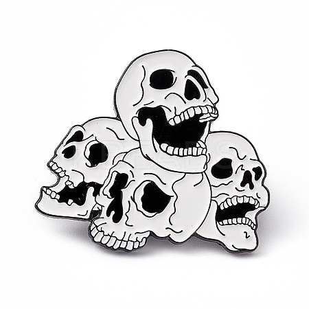 White Halloween Enamel Pin JEWB-A005-12-03-1