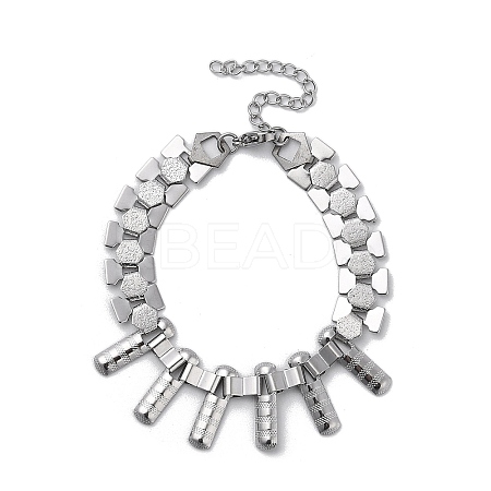 Non-Tarnish 304 Stainless Steel Hexagon Link Chain Bracelets BJEW-Q343-12P-1