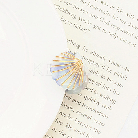Cellulose Acetate(Resin) Shell Shape Hair Claw Clips OHAR-PW0003-029B-1