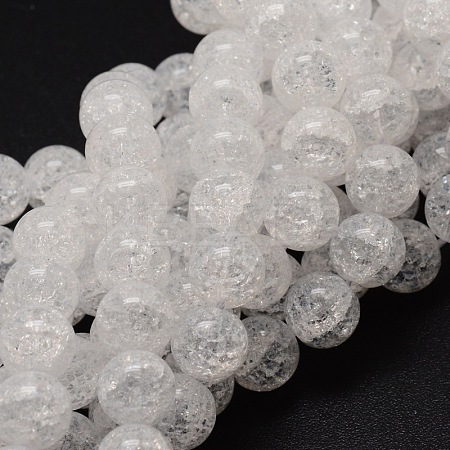 Crackle Glass Round Beads Strands X-CCG-E001-8mm-04-1
