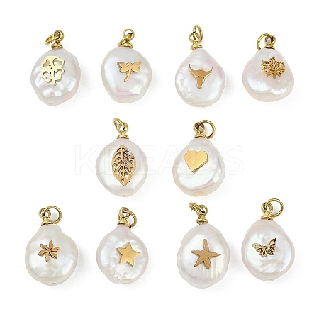 Natural Keshi Pearl Pendants STAS-Z136-01G-1