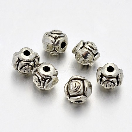 Tibetan Style Alloy Flower Rose Spacer Beads LS-X-PALLOY-E381-09AS-NR-1