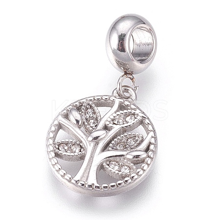 304 Stainless Steel European Dangle Charms X-STAS-O097-40P-1