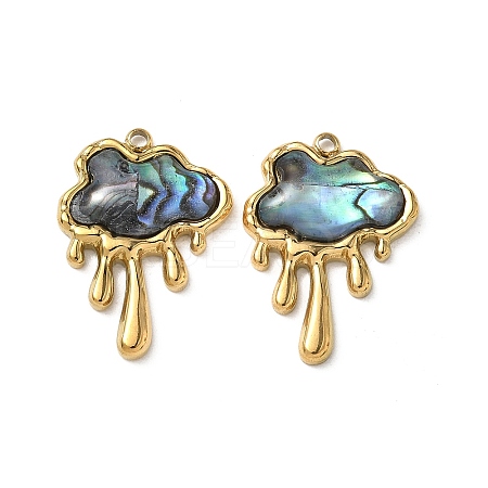 Natural Paua Shell Pendants X-STAS-G397-09G-02-1