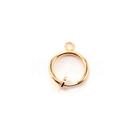 Brass Clip-on Hoop Earring Findings KK-WH0047-02B-1