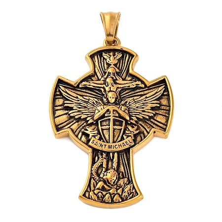 304 Stainless Steel Big Pendants STAS-P372-05AG-1