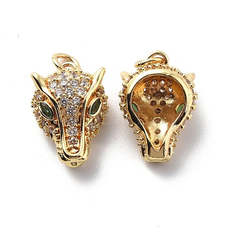 Brass Cubic Zirconia Pendants KK-G446-04G-1
