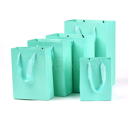 10Pcs 5 Sizes Kraft Paper Gift Shopping Bags Set AJEW-T013-10C-1