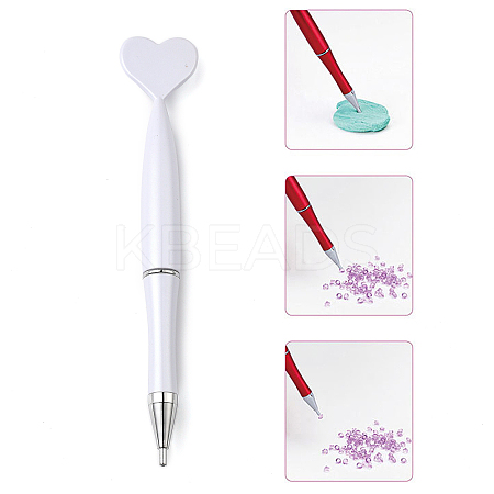 Heart ABS Plastic Nail Art Rhinestones Pickers Pens AJEW-C040-02B-1