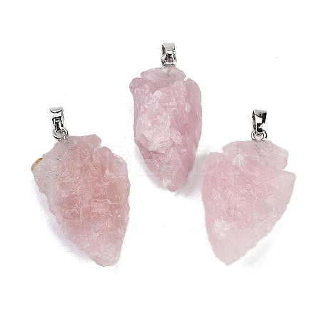 Raw Rough Natural Rose Quartz Pendants G-G162-01P-01-1