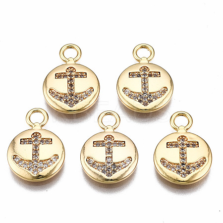 Brass Micro Pave Clear Cubic Zirconia Pendants KK-Q277-043-NF-1