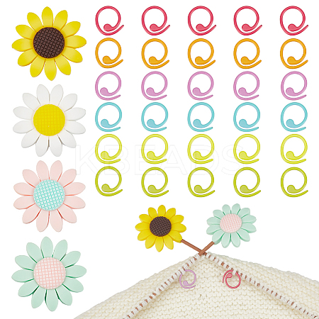Sunflower Silicone Knitting Needle Point Protectors DIY-NB0010-91-1