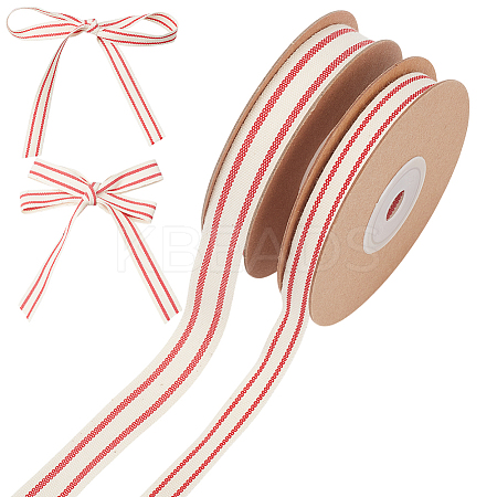 2 Rolls 2 Styles Cotton Striped Ribbons OCOR-WR0001-56A-1