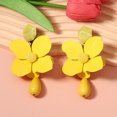 Alloy & Resin Dangle Stud Earrings FS-WG0AF0D-06-1