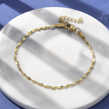 304 Stainless Steel Link Chain Bracelets for Women BJEW-F488-21G-04-1