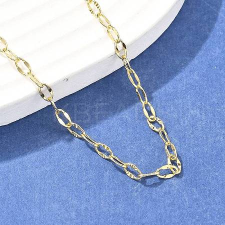 Brass Paperclip Chains Necklace for Women LS-NJEW-P265-29G-1