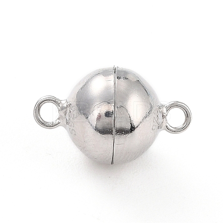 Anti-Tarnish Rhodium Plated 925 Sterling Silver Magnetic Clasps STER-A001-02A-P-1