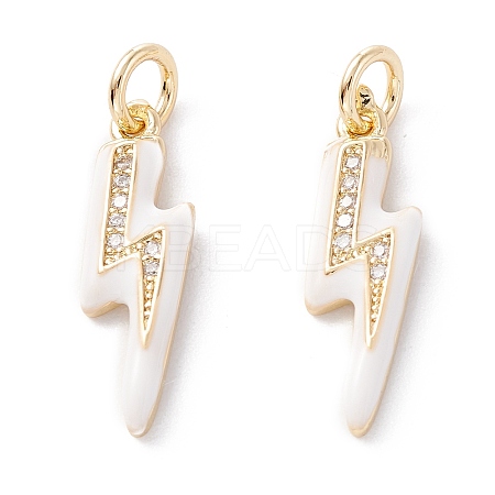 Brass Micro Pave Clear Cubic Zirconia Pendants ZIRC-A019-12G-D-1