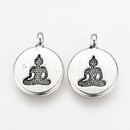Tibetan Style Alloy Pendants TIBEP-Q078-28AS-NR-1
