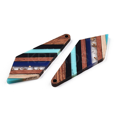 Transparent Resin & Walnut Wood Big Pendants RESI-TAC0017-48-A01-1