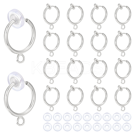 28Pcs Brass Clip-on Hoop Earring Findings KK-ME0001-30S-1
