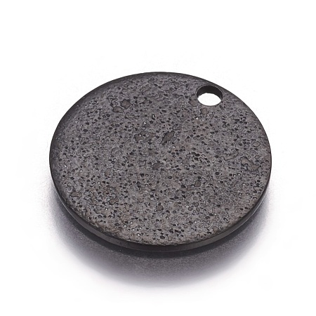 304 Stainless Steel Textured Pendants STAS-I098-01-12mm-B-1