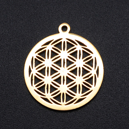 Ion Plating(IP) 304 Stainless Steel Sacred Geometry Pendants A-STAS-S105-JN899-2-1