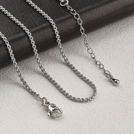 Brass Rolo Chains Necklaces for Women NJEW-D302-22P-1