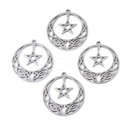 Non-Tarnish 201 Stainless Steel Pendants STAS-N098-044P-1