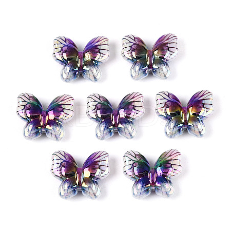 UV Plating Printed Opaque Acrylic Beads LS-PACR-N017-05B-1
