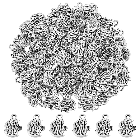 DICOSMETIC 100PCS Alloy Fish Charms TIBEP-DC0001-27-1