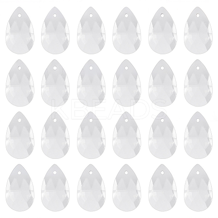 40Pcs Faceted Teardrop Glass Pendants GLAA-SP0001-11B-1