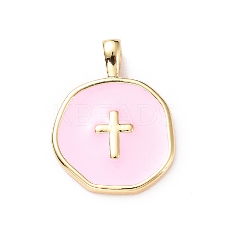 Brass Enamel Pendants KK-G417-01LG-10-1