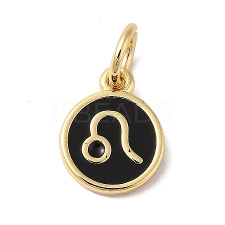 Real 18K Gold Plated Brass Enamel Charms KK-L216-001G-H01-1