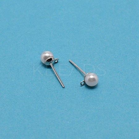 304 Stainless Steel Stud Earring Findings STAS-WH0029-02A-02-1
