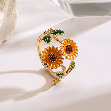 Alloy Enamel Cuff Open Rings WGDC10F-01-1