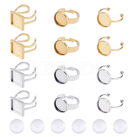 DIY 201 & 304 Stainless Steel Cuff Pad Rings Making Kit DIY-HS0001-52-1