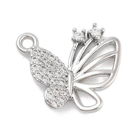 Brass Pave Clear Cubic Zirconia Pendants LS-KK-Z061-08P-01-1