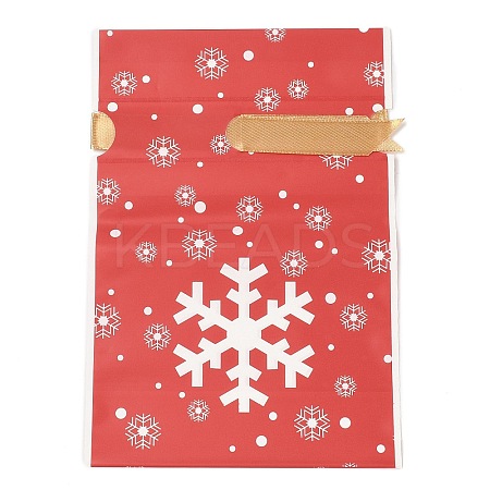 Christmas Snowflake Plastic Packing Pouches Drawstring Bags ABAG-Q053-03H-1