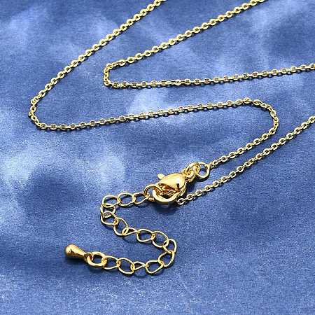Brass Cable Chain Necklaces X-MAK-P011-01G-1